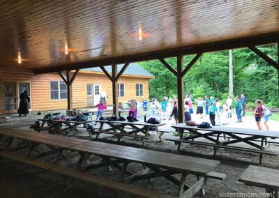 Baton class near pavilion