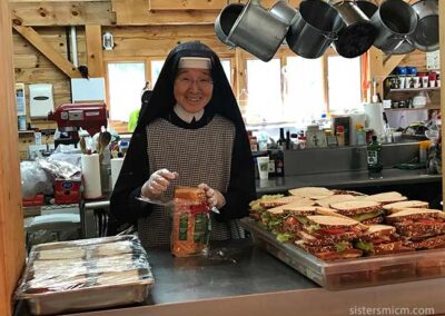 Sister prepares lunch