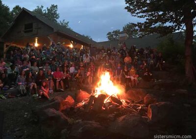 Campfire and glow sticks@