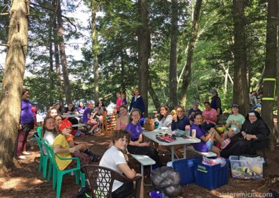 Crochet and lanyard by the lake