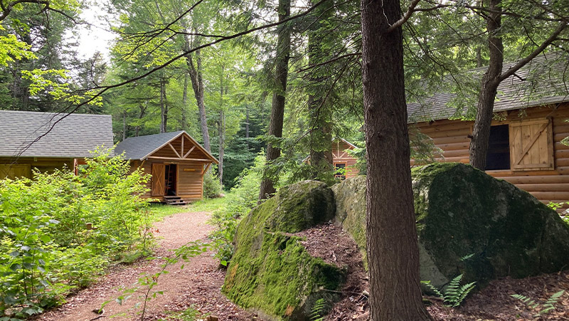 Campers fishing boat