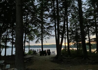 Night falls on the lake on July 4.