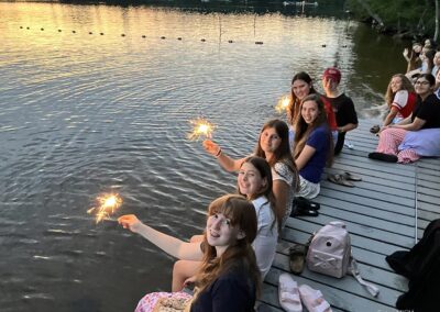 July 4 campers with sparklers