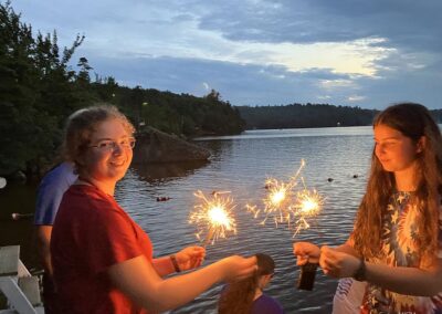 Giving out the July 4 sparklers