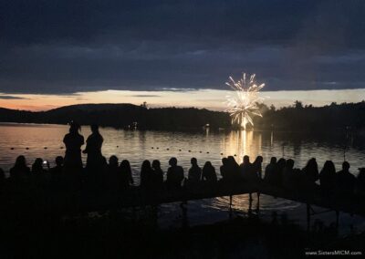 campers watch July 4 fireworks over the lake