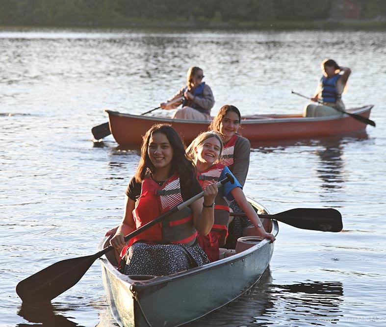 canoe26 Campers canoe on a lovely evening.