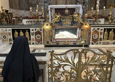 The famous statue of Saint Cecilia above her tomb, Rome 2026