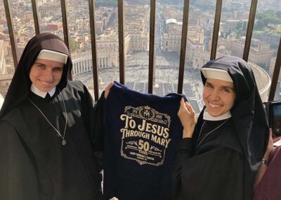 Celebrating 50 Years at the top of Saint Peter's! Sisters MICM