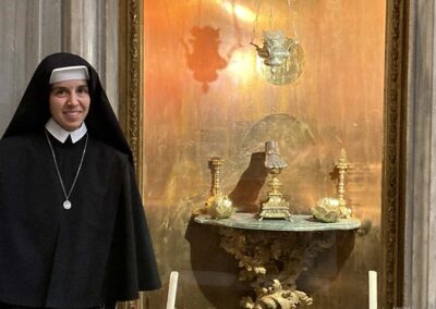 Sister MICM with the relic of the foot of Saint Mary Magdalene!